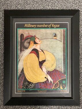 Framed Millenary number of Vogue Facsimile of a 1916 magazine cover